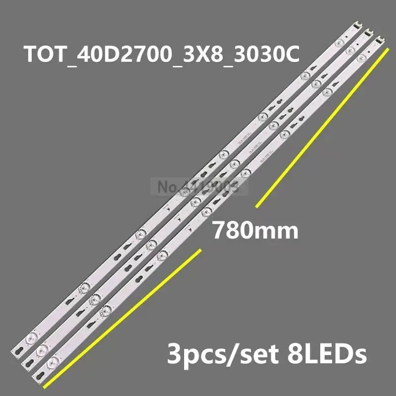 8 LED 6V 780 mm TCL40" TOT40F3800 BL254