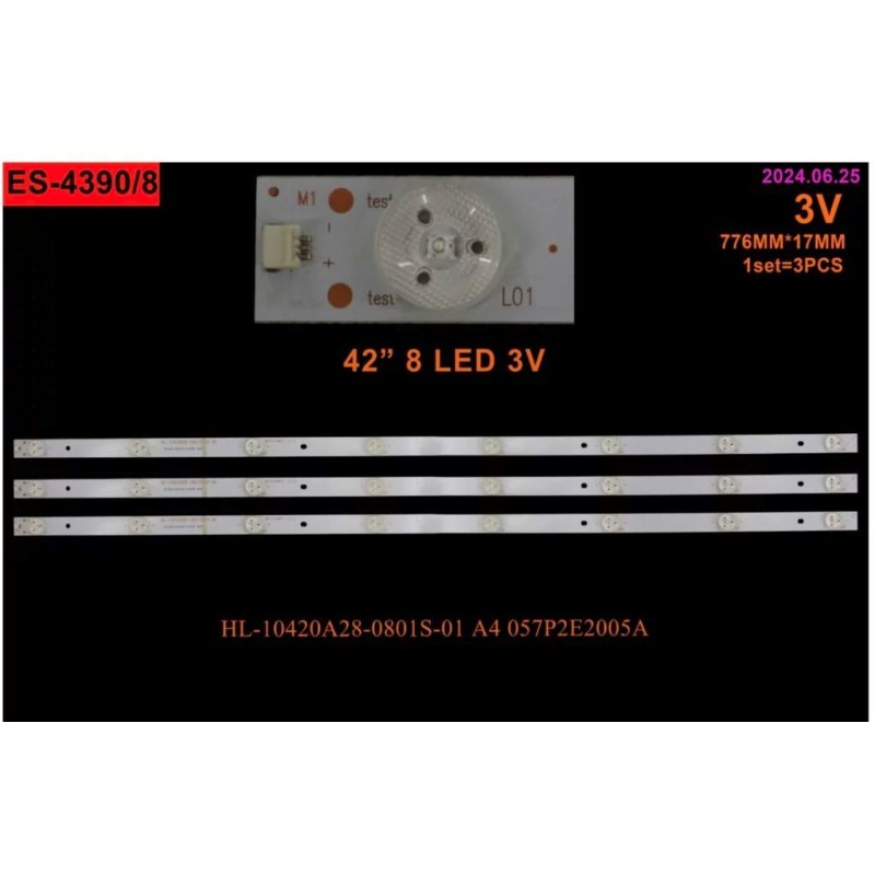 8 LED 3V 776 mm TV 42″ ES-4390 HL10420A28-801S-01 BL322