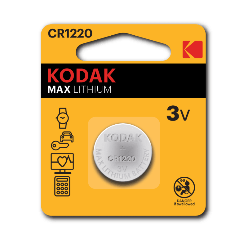 PILE 3V CR1220 LITHIUM POUR CLE VOTURE KODAK