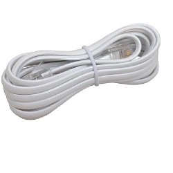CABLE TELEPHONE RJ11 10 METRES BLANC