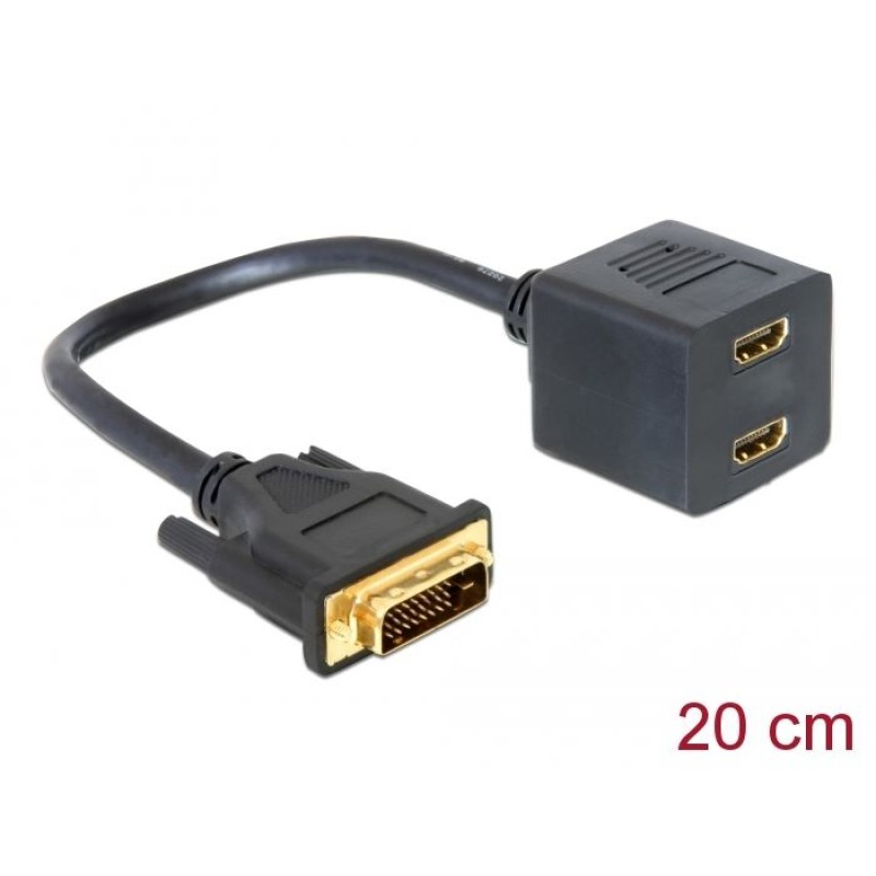 FICHE DVI MALE TO 2 HDMI FEMALE