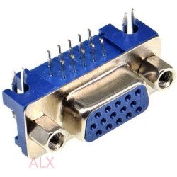 FICHE DB15 VGA FEMELLE CHASIS 3 LIGNE