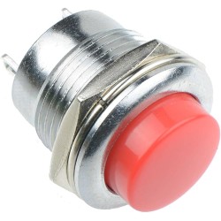 BOUTON POUSSOIR ROND METAL ROUGE