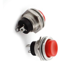 BOUTON POUSSOIR ROND METAL ROUGE