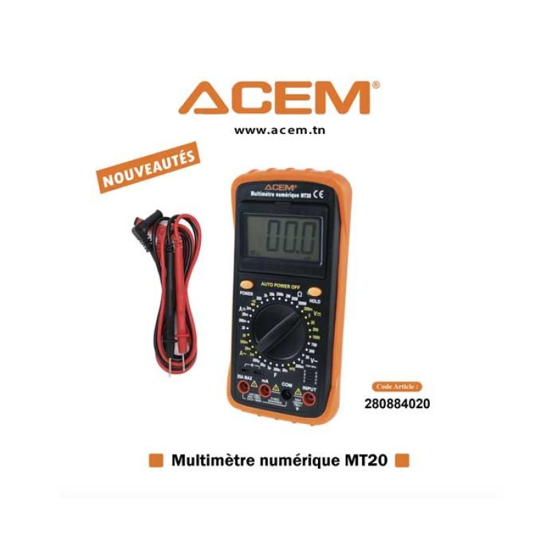 MT20 MULTIMETRE NUMERIQUE DIGITAL 9205A