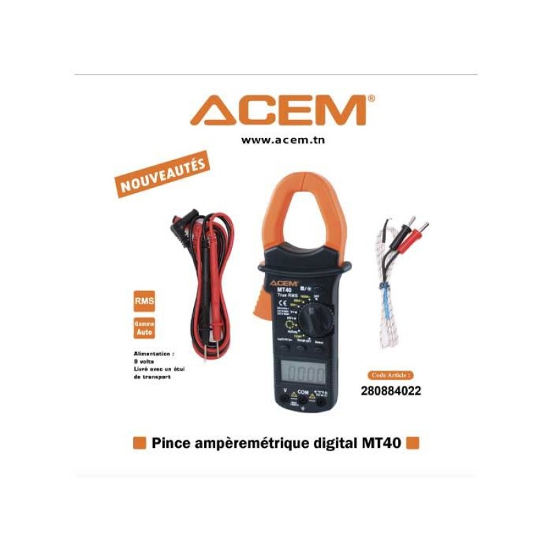 MT40 PINCE AMPERMETRIQUE DIGITAL MT40 PINCE AMPERMETRIQUE DIGITAL