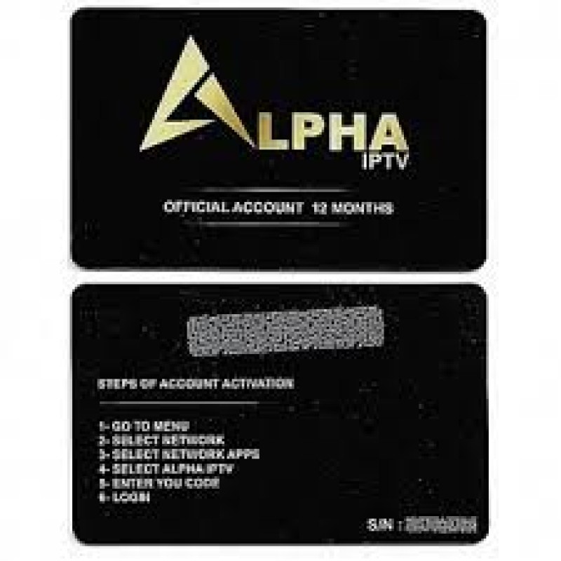 ABONNEMENT 12 MOIS IPTV ALPHA ABONNEMENT 12 MOIS IPTV ALPHA