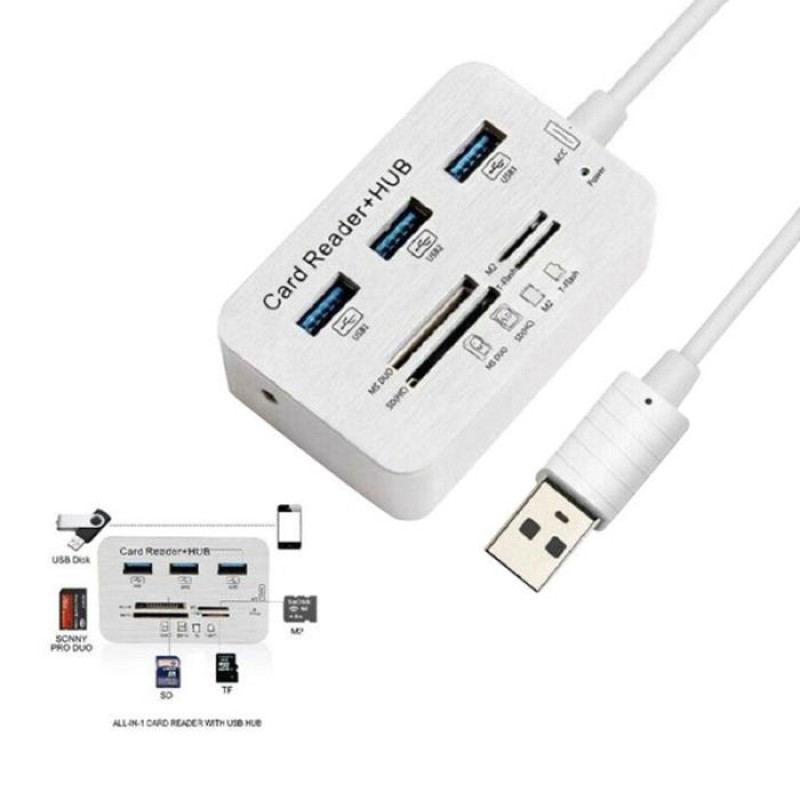 HUB 3 USB AVEC 4 LECTEUR CARTES HUB 3 USB AVEC 4 LECTEUR CARTES