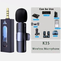 Microphone sans fil K35 pour appareils compatibles 3,5 mm
