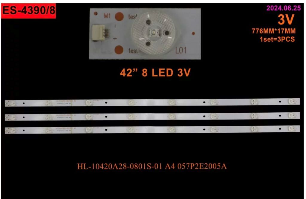 8 LED 3V 776 mm TV 42″ ES-4390 HL10420A28-801S-01 BL322