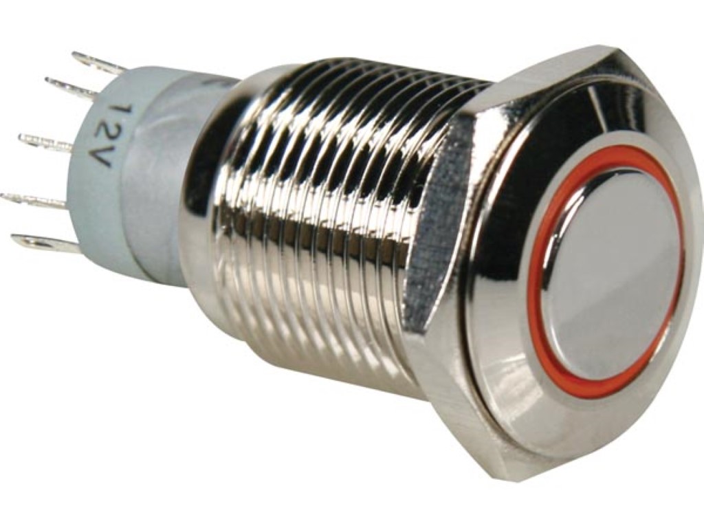 BOUTON POUSSOIRES ROND METAL PRO