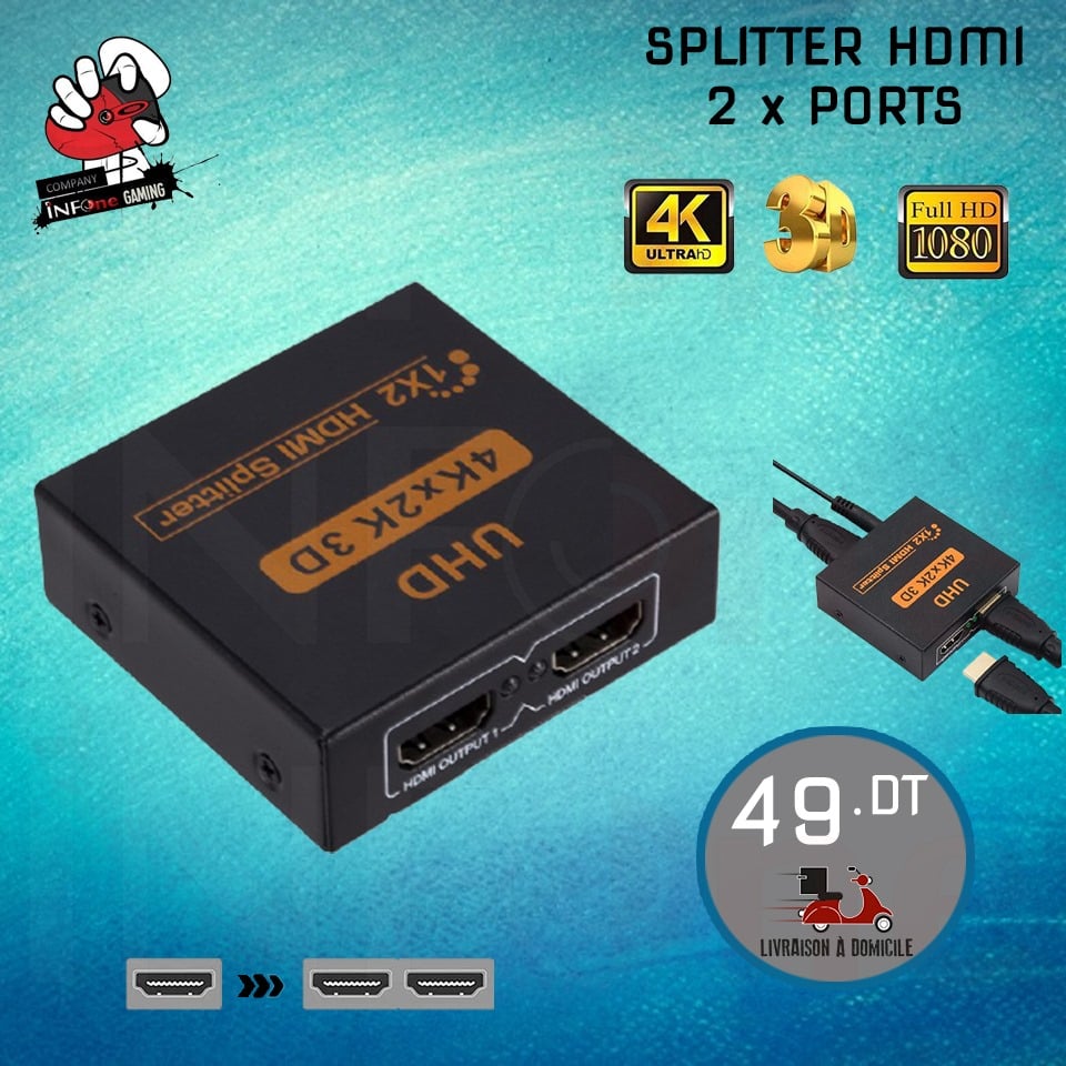 SPLITTER HDMI 2 SORTIE 4K SIB1981