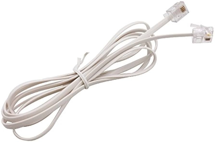 CABLE TELEPHONE RJ11 1.5 METRES BLANC MAV1.5M