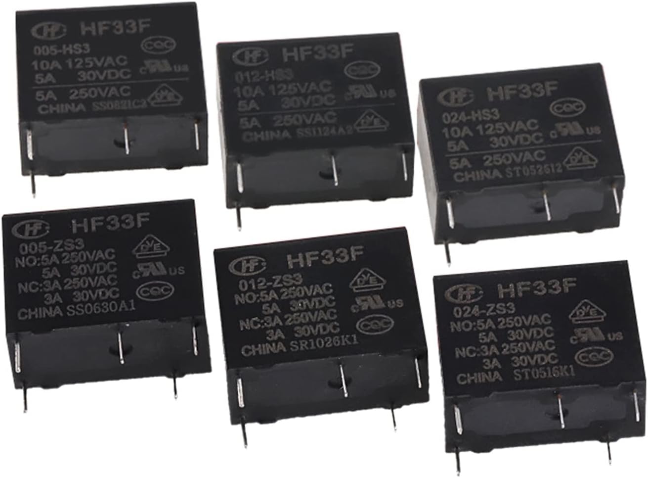 RELAIS 12V 4 COSSE NOIR HF33F/012